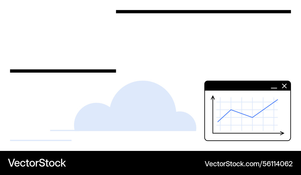 Data growth and cloud trends visualized with graph Data growth and cloud trends visualized with graph Vector Image