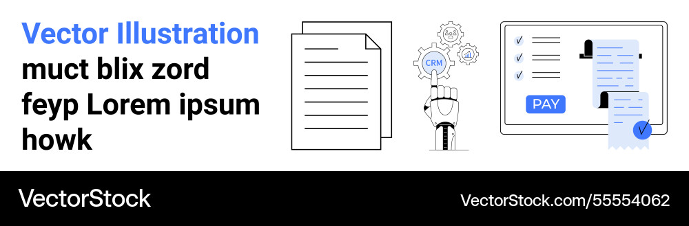 Digital business workflow document processing Vector Image