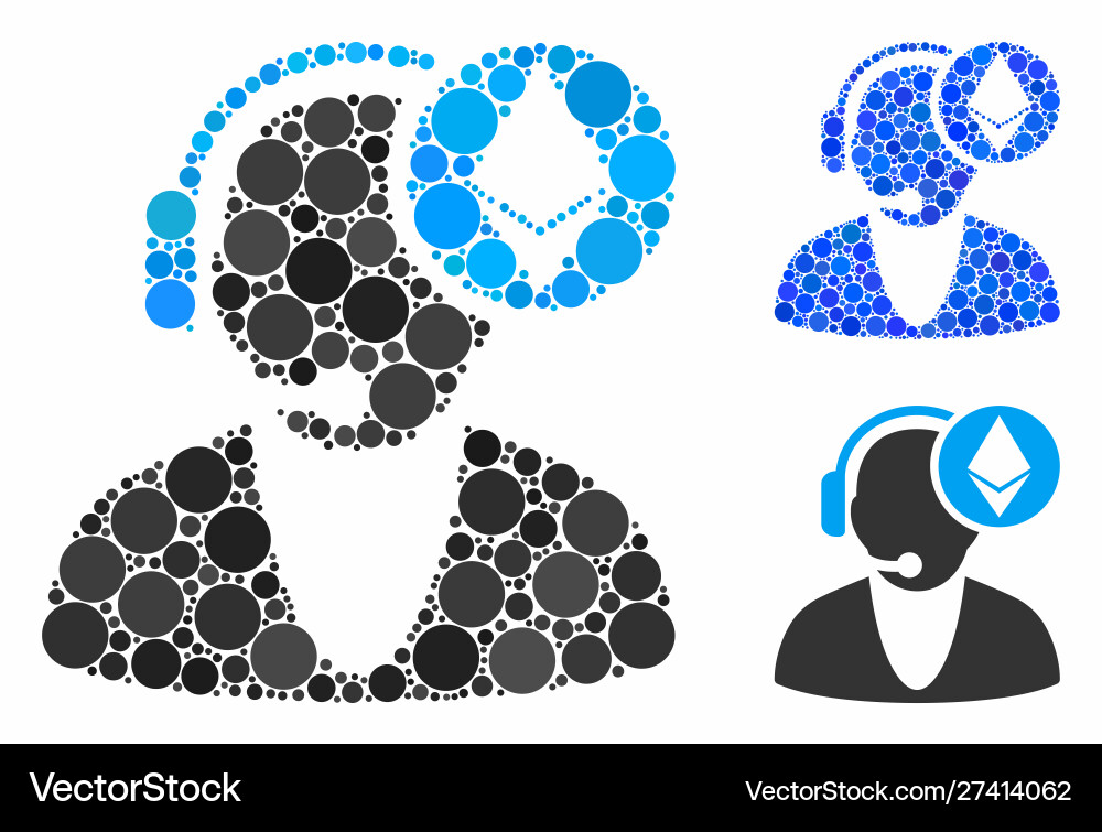 Ethereum operator mosaic icon circle dots Vector Image