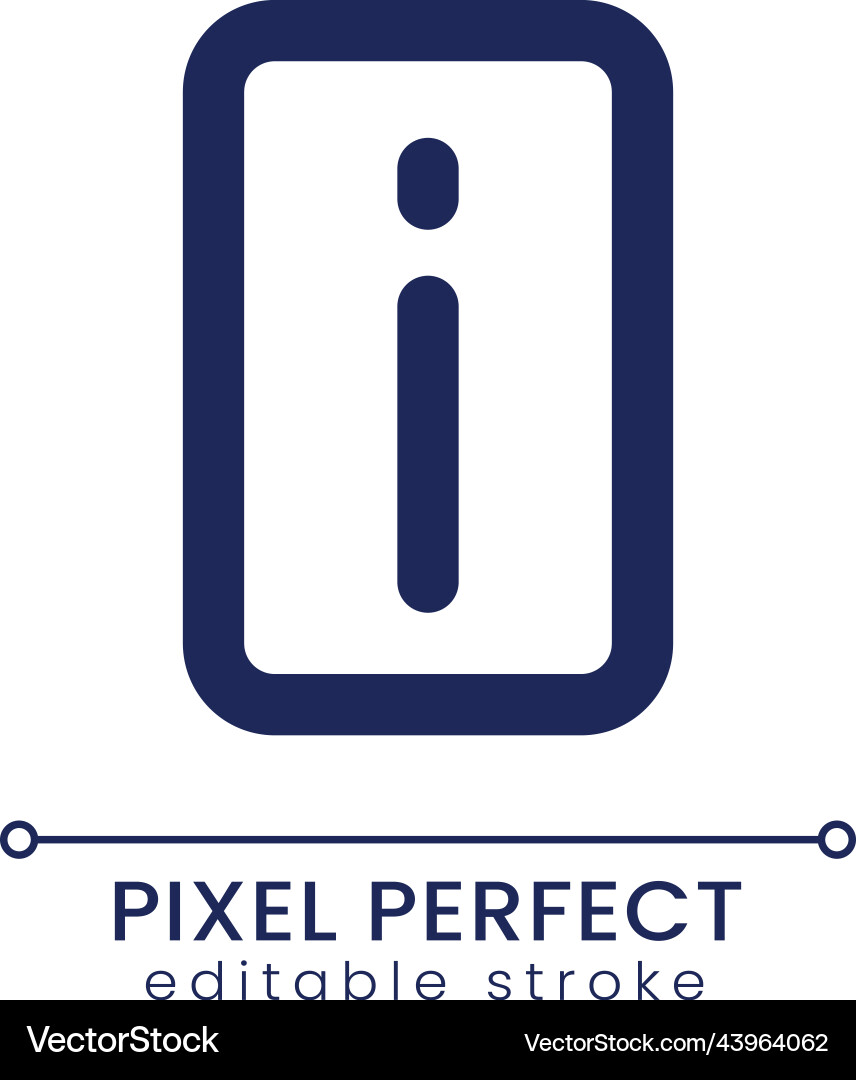 Information pixel perfect linear ui icon Vector Image