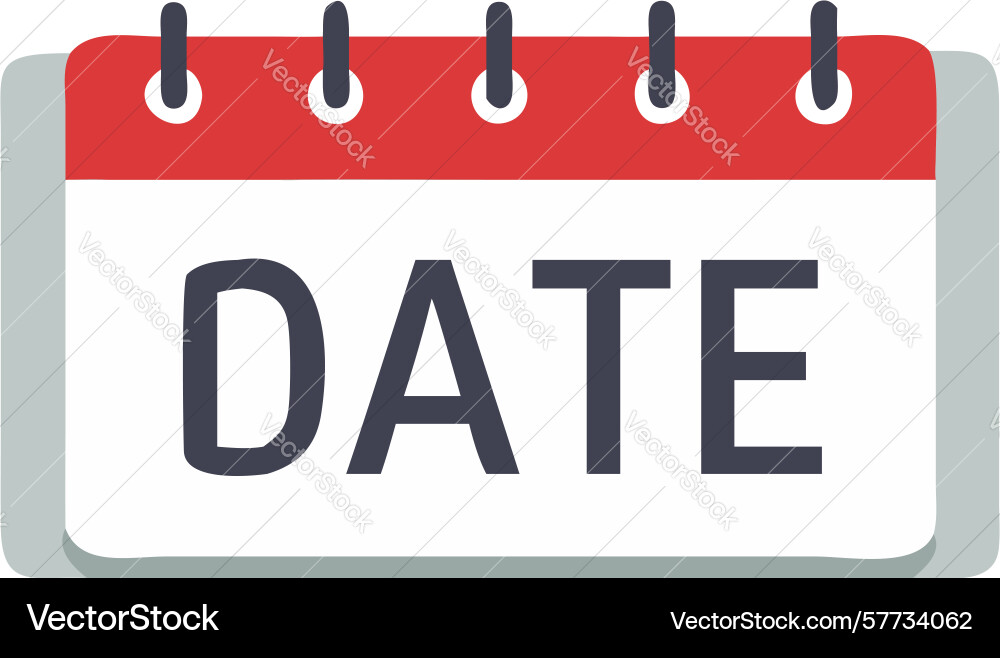 Minimalist calendar icon with date text vector image
