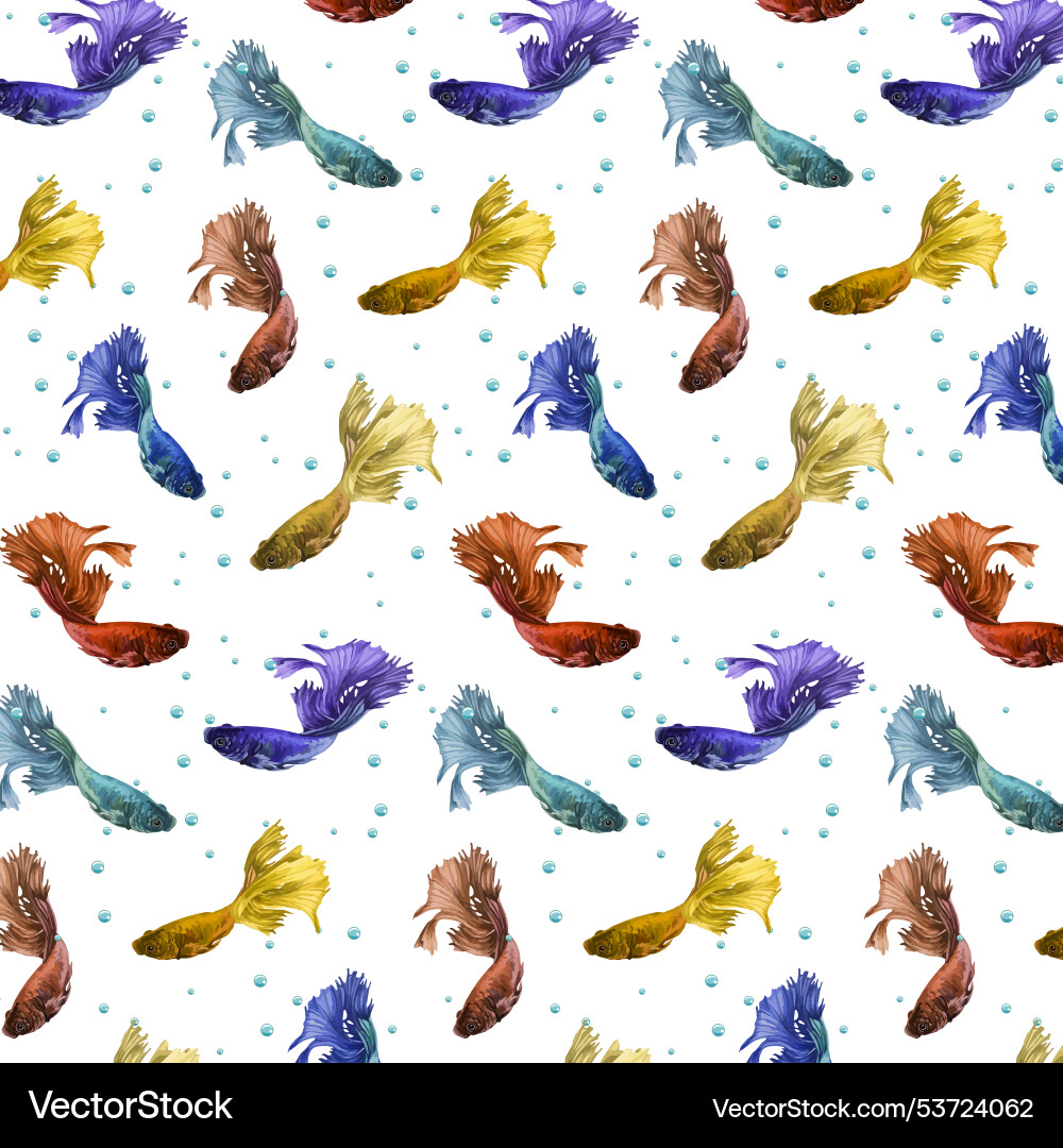 Multicolored fish in a pattern Vector Image