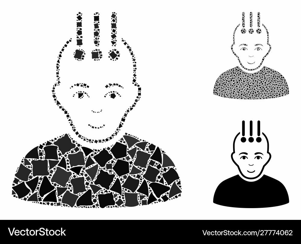 Neural interface composition icon rugged items Neural interface composition icon rugged items Vector Image