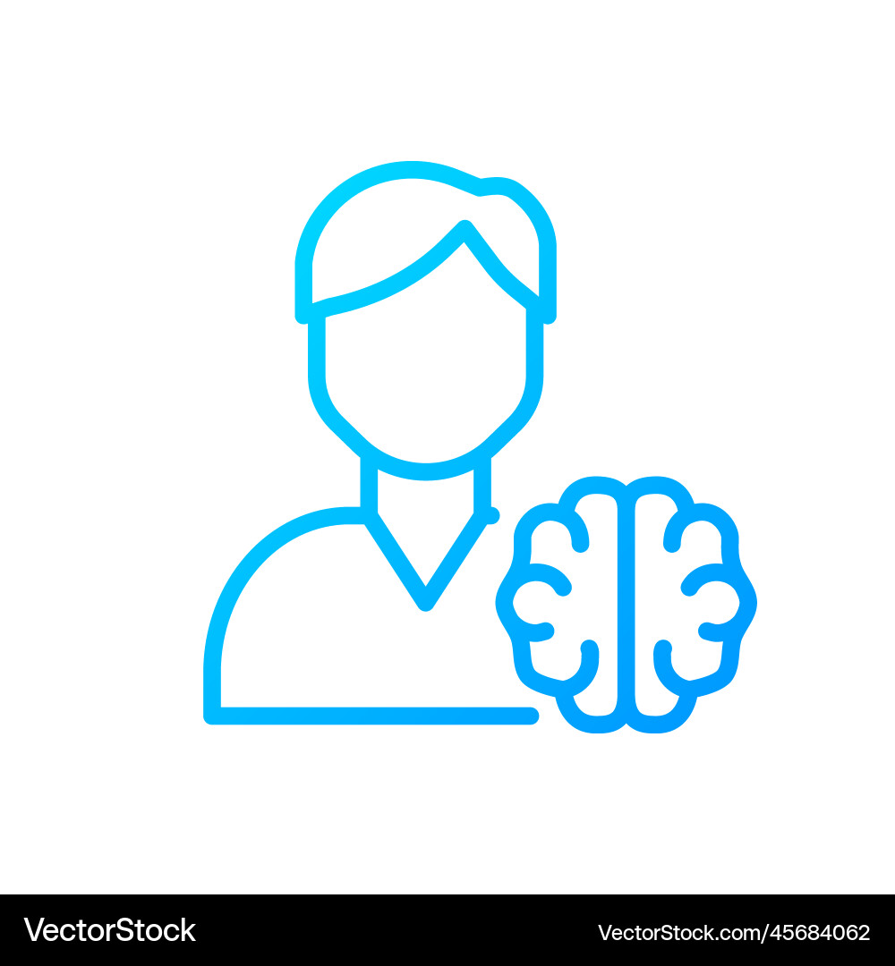 Neurology pixel perfect gradient linear icon Vector Image