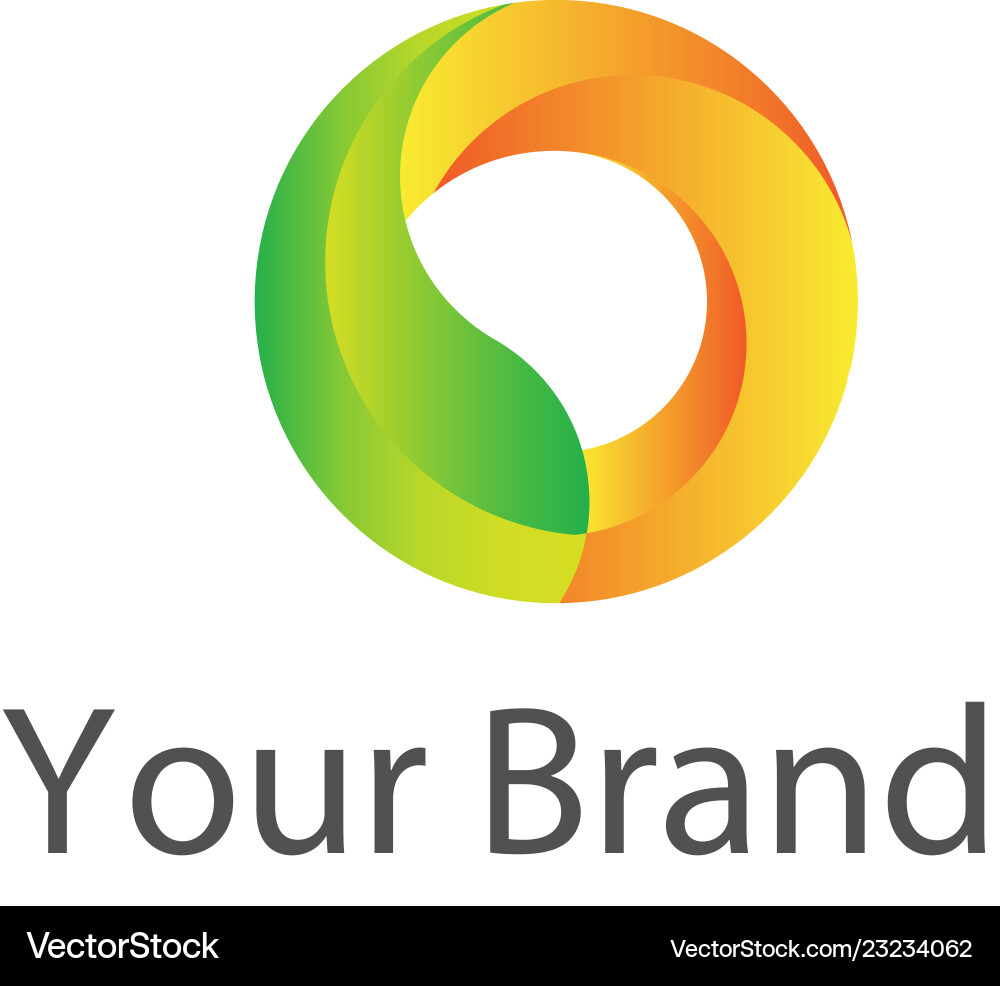 O with leaf logo template O with leaf logo template vector image