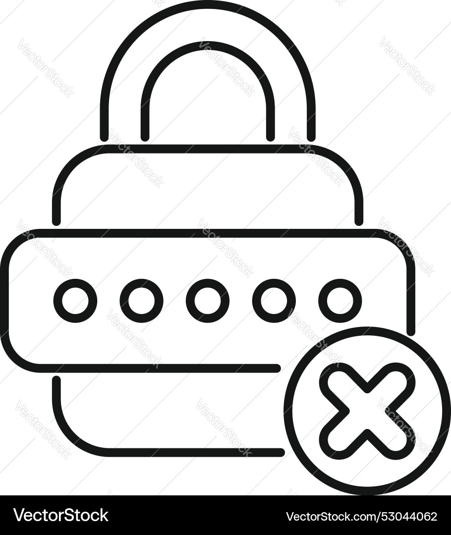Padlock showing wrong password attempt icon Padlock showing wrong password attempt icon vector image
