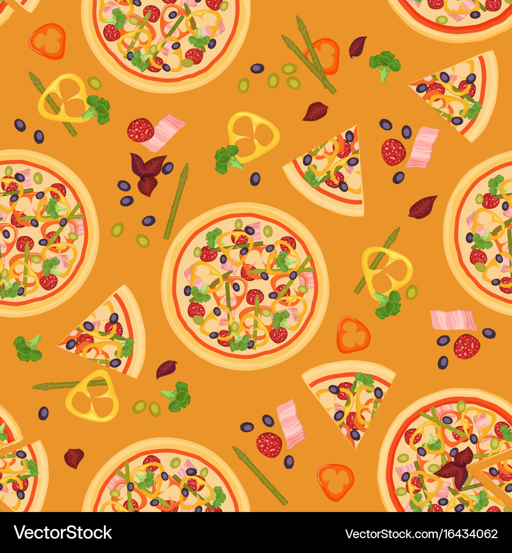 Pizza Slice Pattern Vector Image
