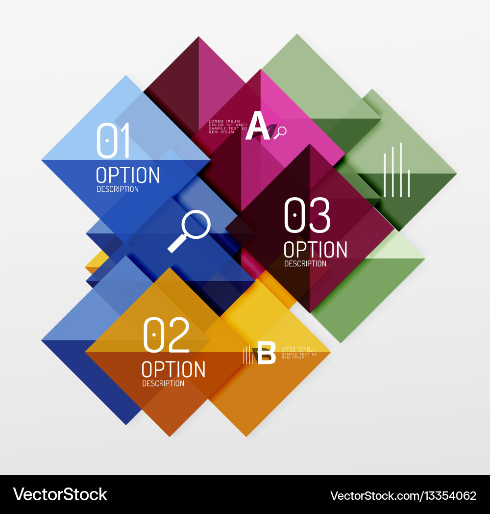 Repetition of overlapping color squares Vector Image
