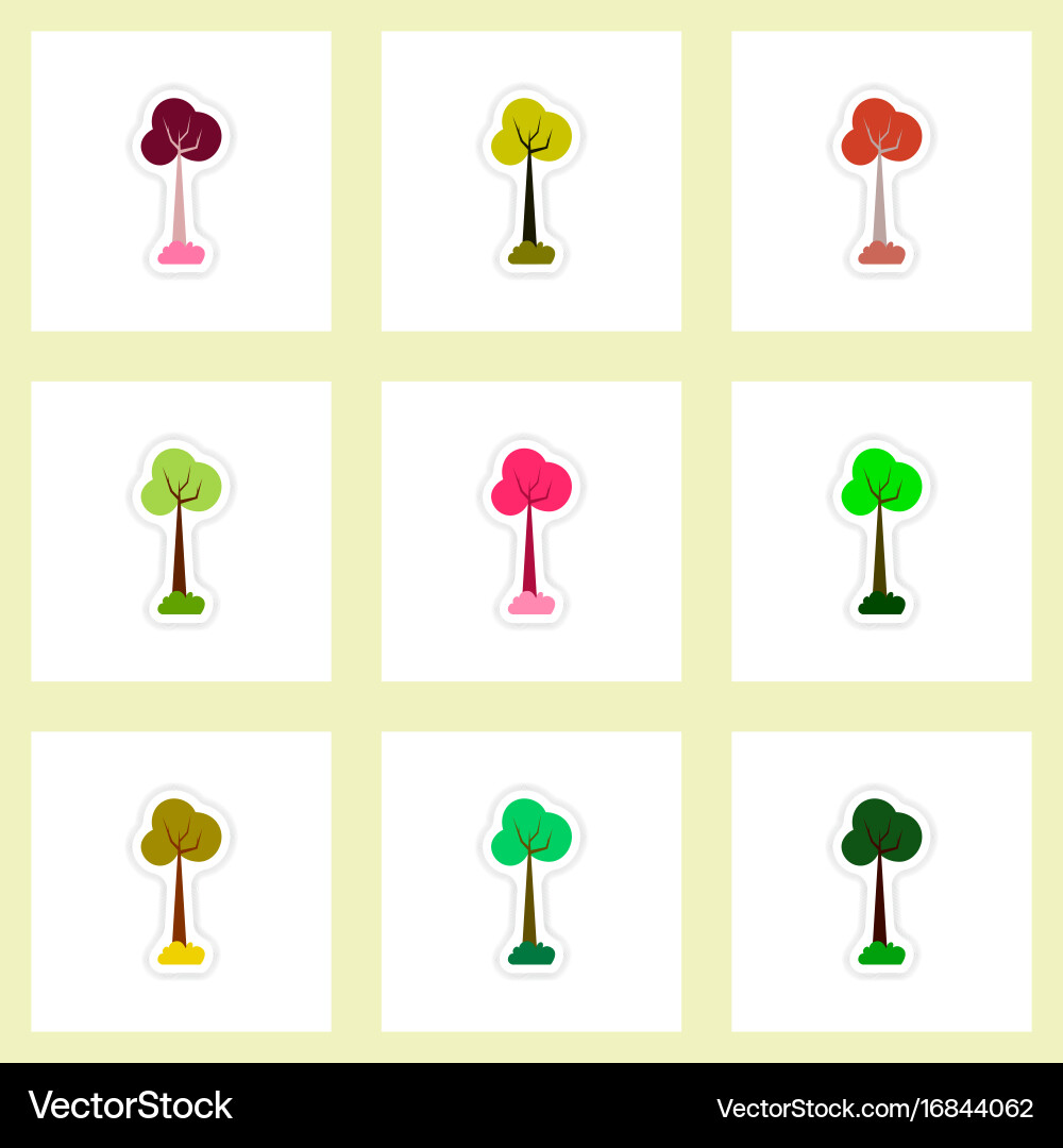 Set of labels with shadow leafs icon design vector image