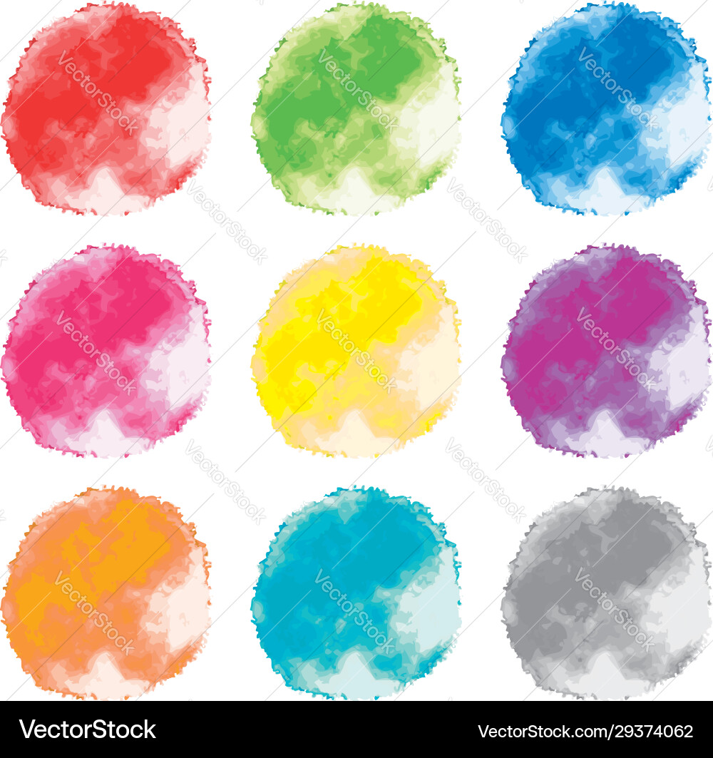 Set watercolor backgrounds abstract splashes vector image