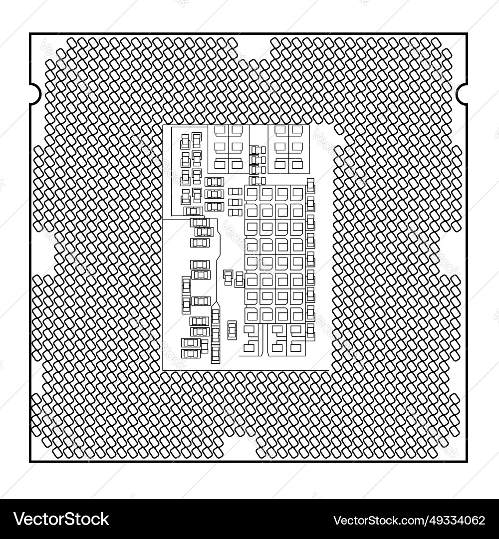 Simple of digital electronic computer cpu chip Simple of digital electronic computer cpu chip vector image