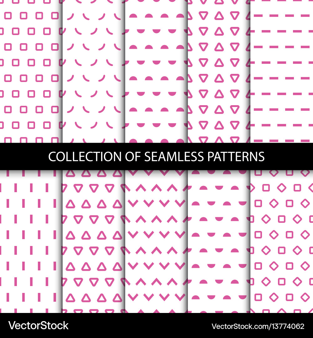 Simple seamless geometric patterns vector image