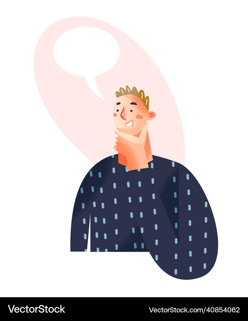 Smiling Boy with Empty Speech Bubble vector image