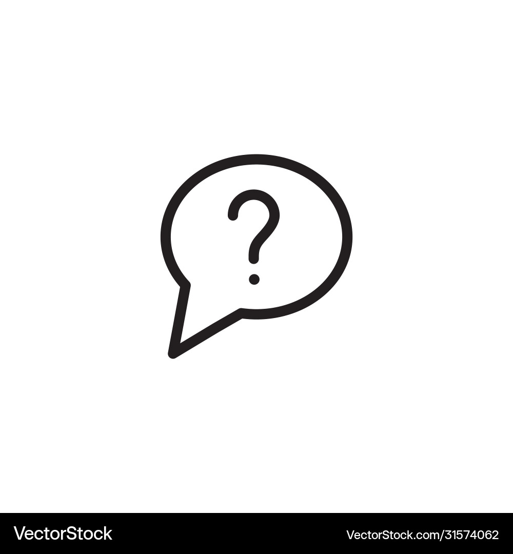 Speech bubble with query line icon black Speech bubble with query line icon black Vector Image