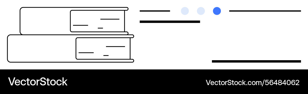 Stack of books with minimalist design and progress Stack of books with minimalist design and progress vector image
