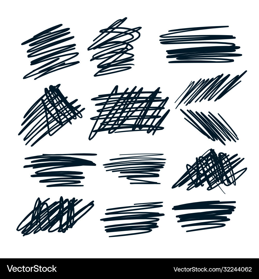 Stift Scribble Sketch Set - Random Marks vektorbild