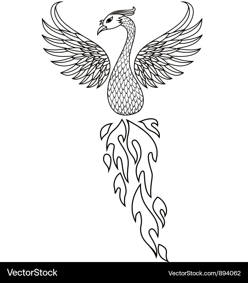 Tribal Phoenix Tattoo Vector Image