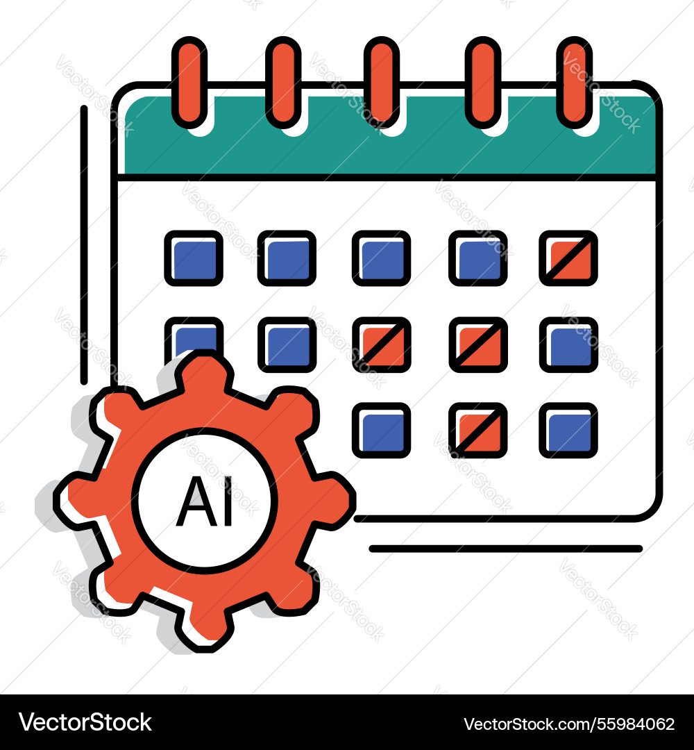 Urgent task deadline ai automation icon design vector image