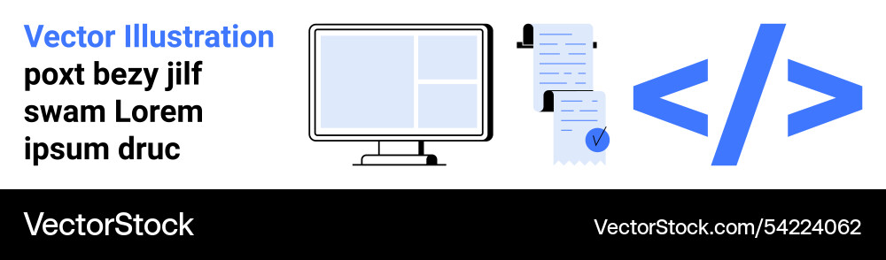 Web development concept with html tags computer Web development concept with html tags computer vector image