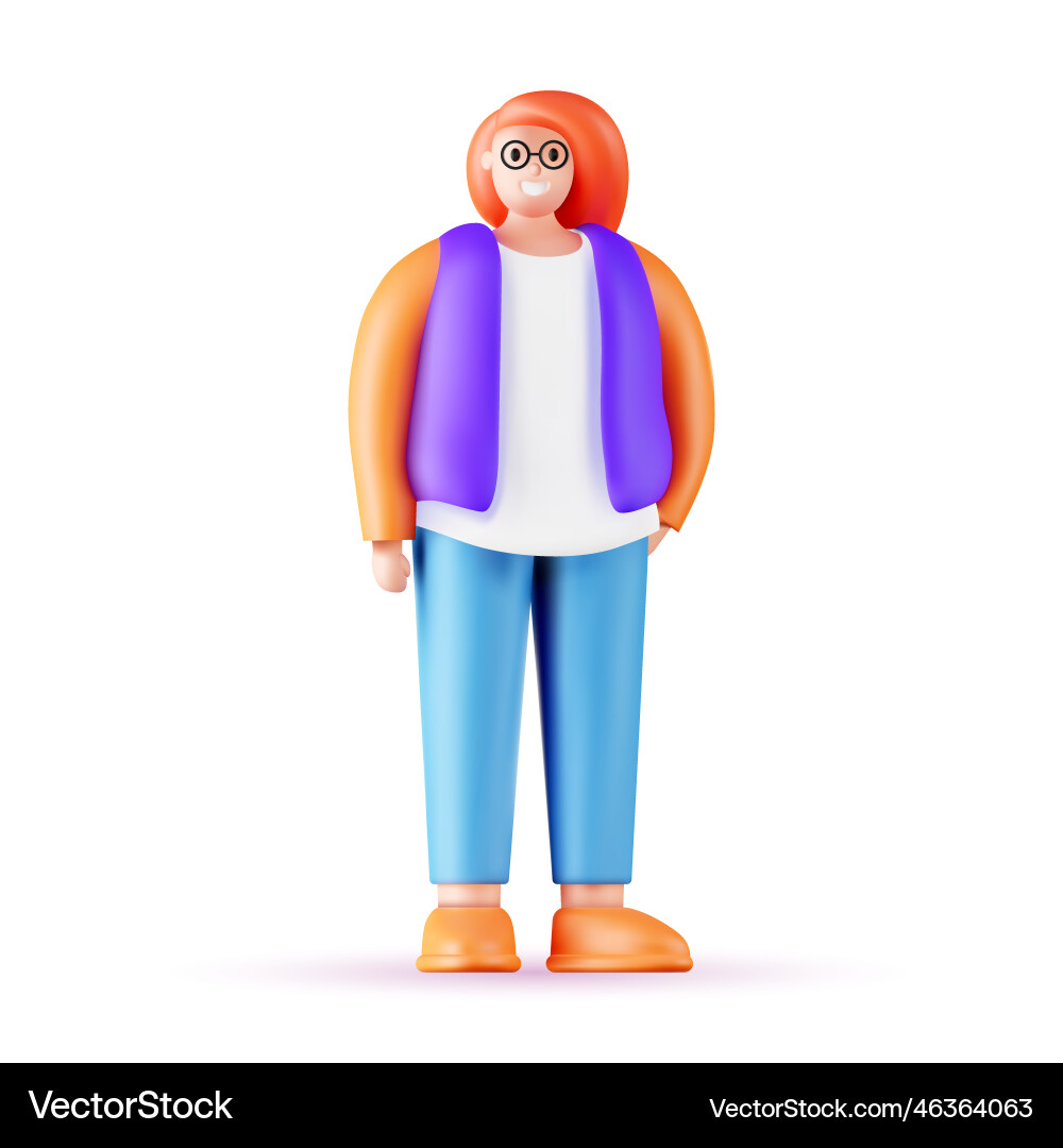 3d cartoon character with computer 3d cartoon character with computer Vector Image