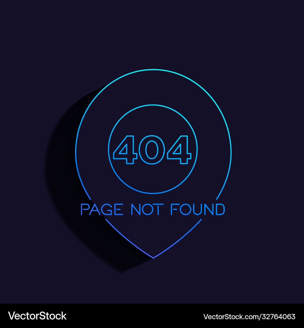 404 error page not found line Vector Image
