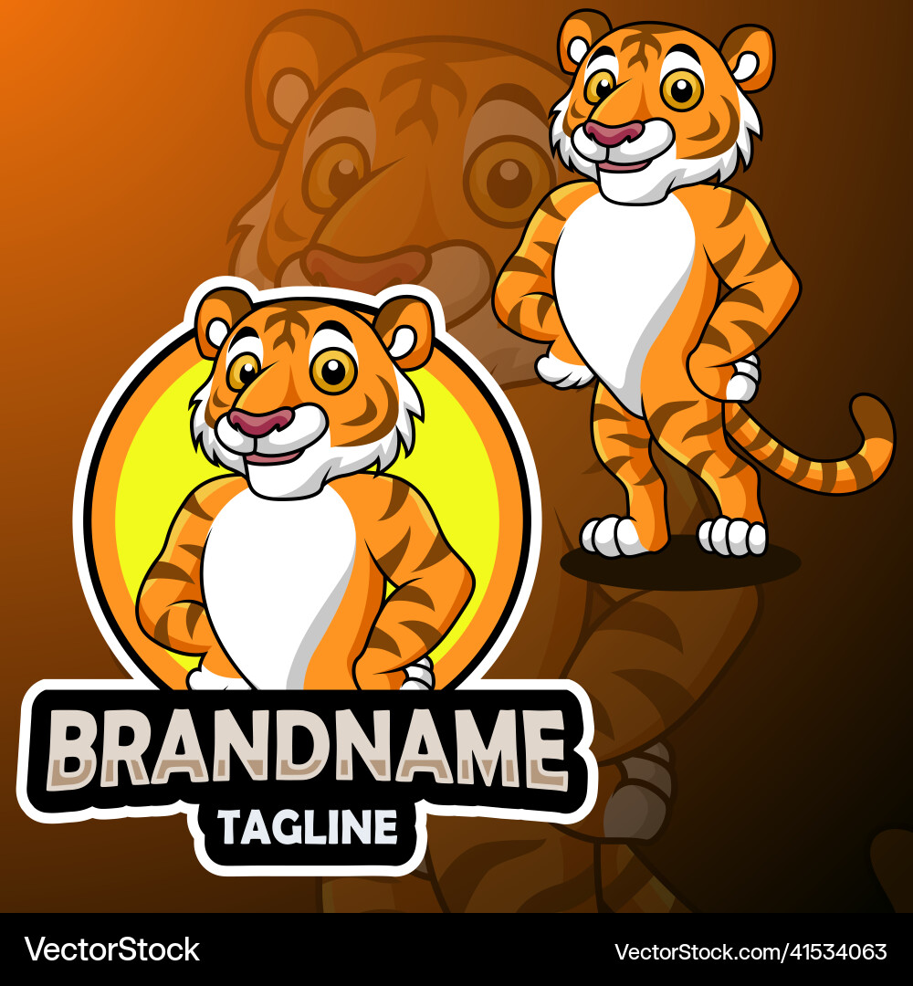Cartoon Tiger Mascot Vector Image