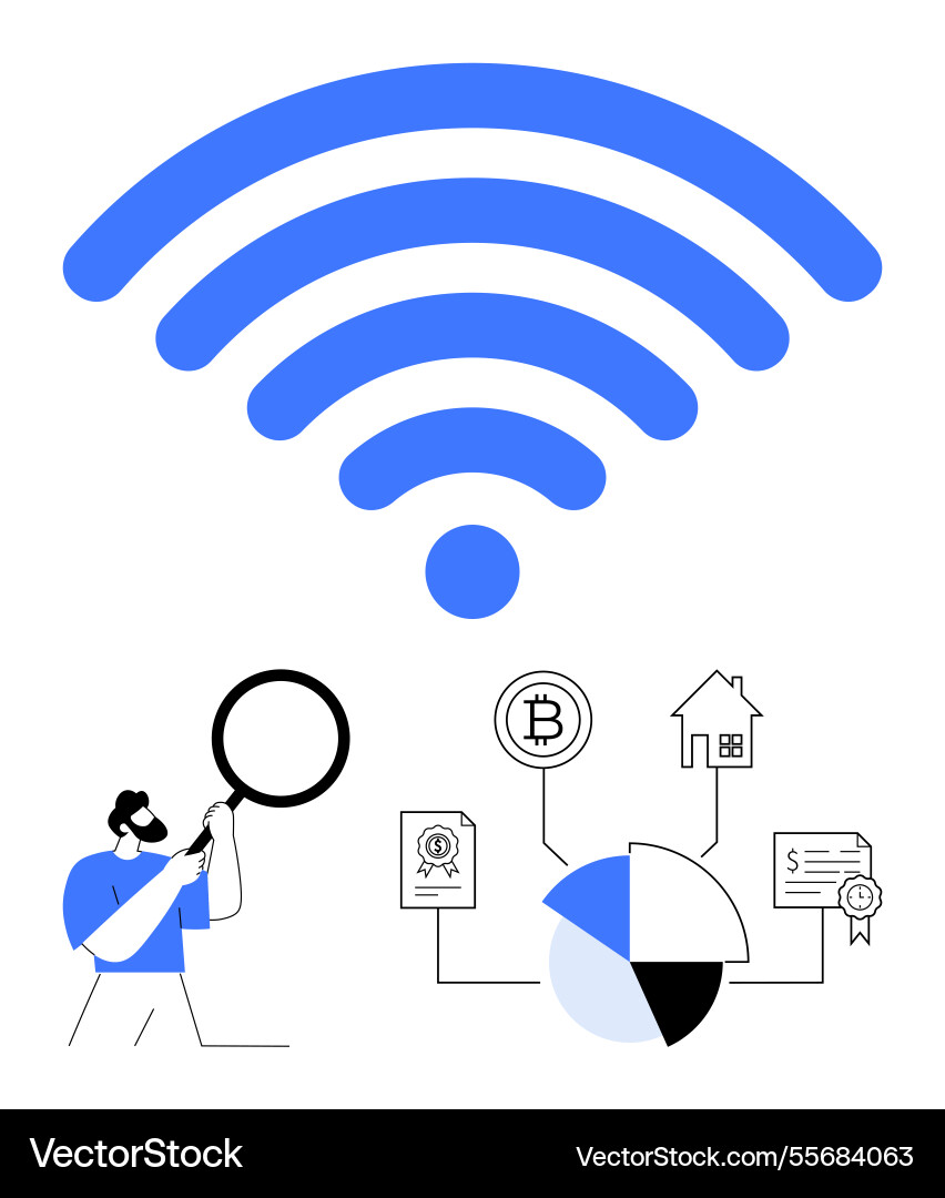 Concept of connectivity and data analysis Concept of connectivity and data analysis vector image