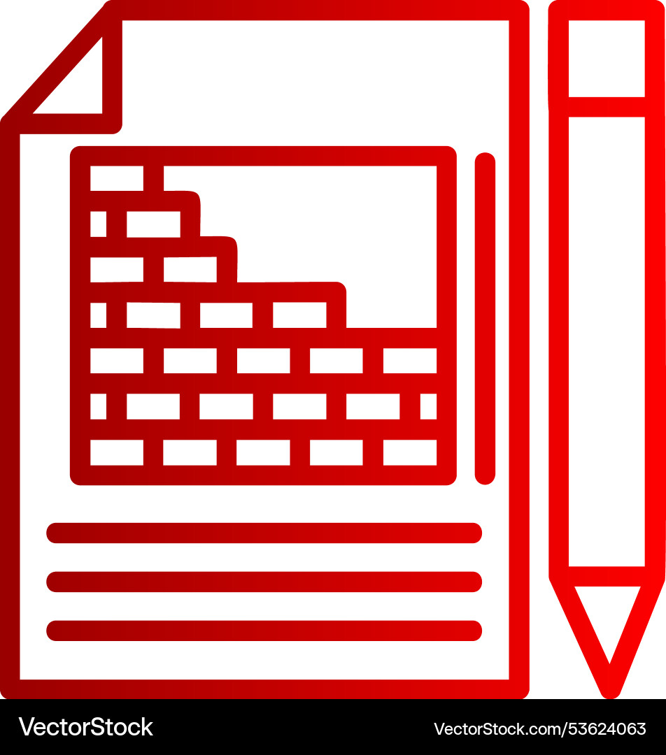 Contract line gradient icon Vector Image