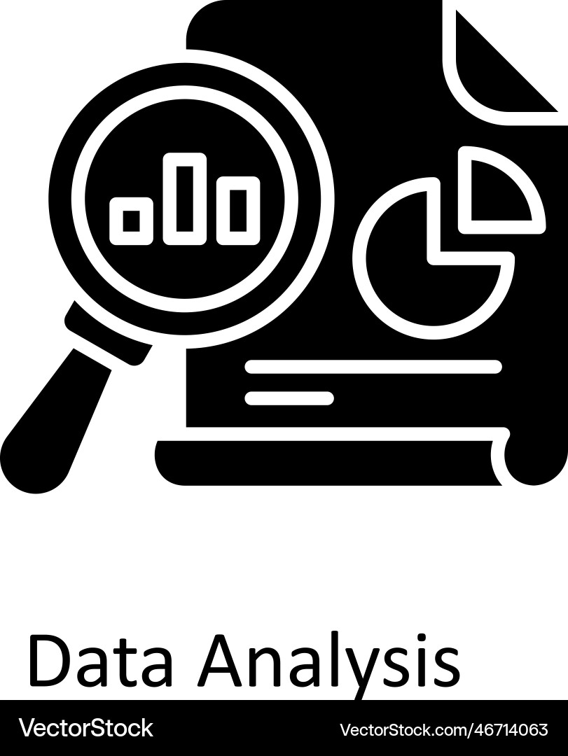 Data analysis solid icons simple stock i Vector Image