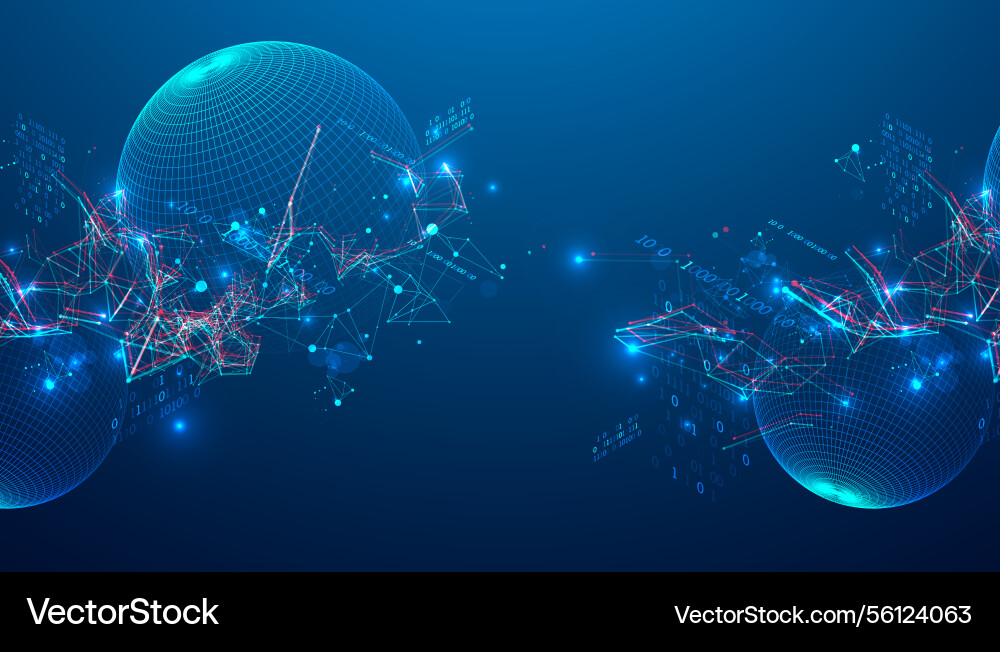 Digital network data flow in cyberspace theme Digital network data flow in cyberspace theme vector image