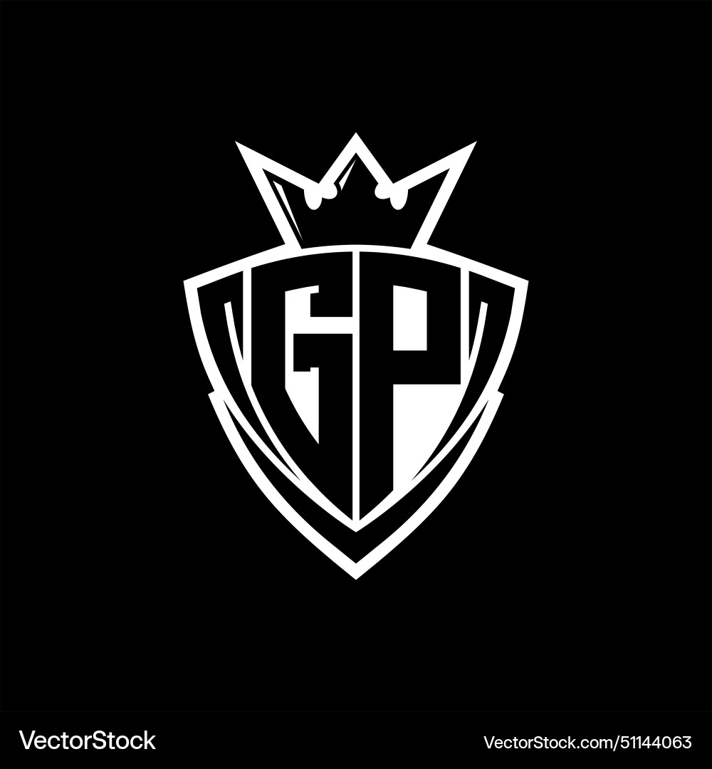 Gp Buchstaben-Logo mit scharfem Dreieck Schild Form Gp Buchstaben-Logo mit scharfem Dreieck Schild Form vektorbild