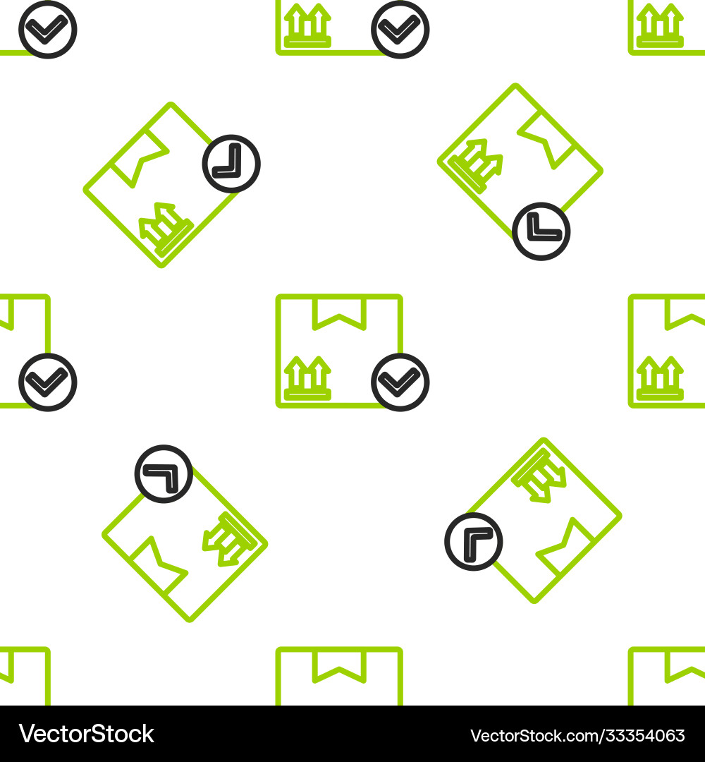 Line package box with check mark icon isolated Line package box with check mark icon isolated Vector Image