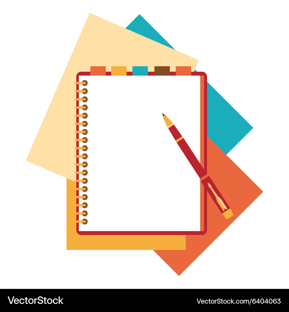 Modern Notepad with Paper Sheets Vector Image