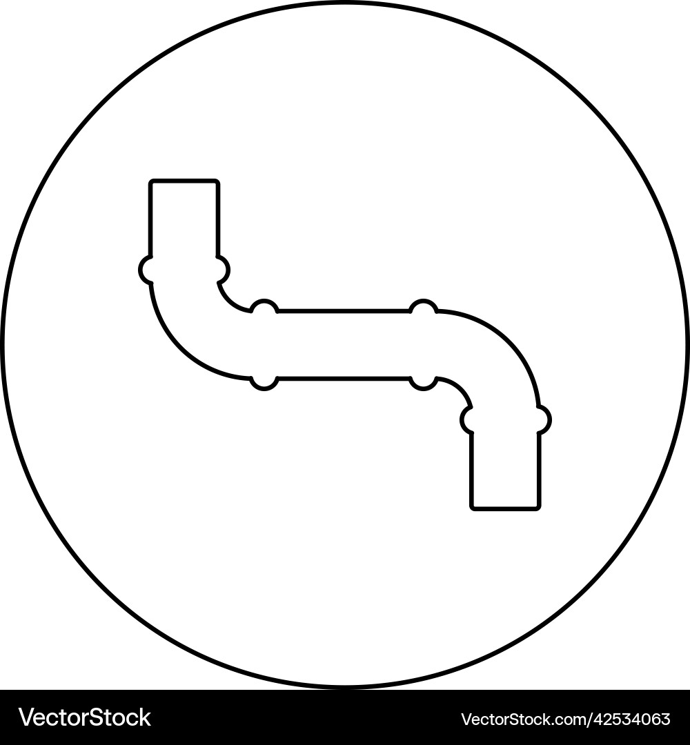 Pipe icon in circle round black color image Vector Image