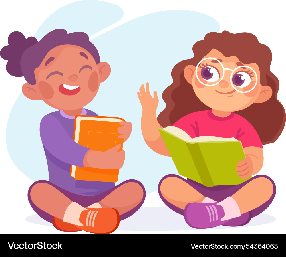 Pretty girl reading book sitting cross legged Pretty girl reading book sitting cross legged vector image