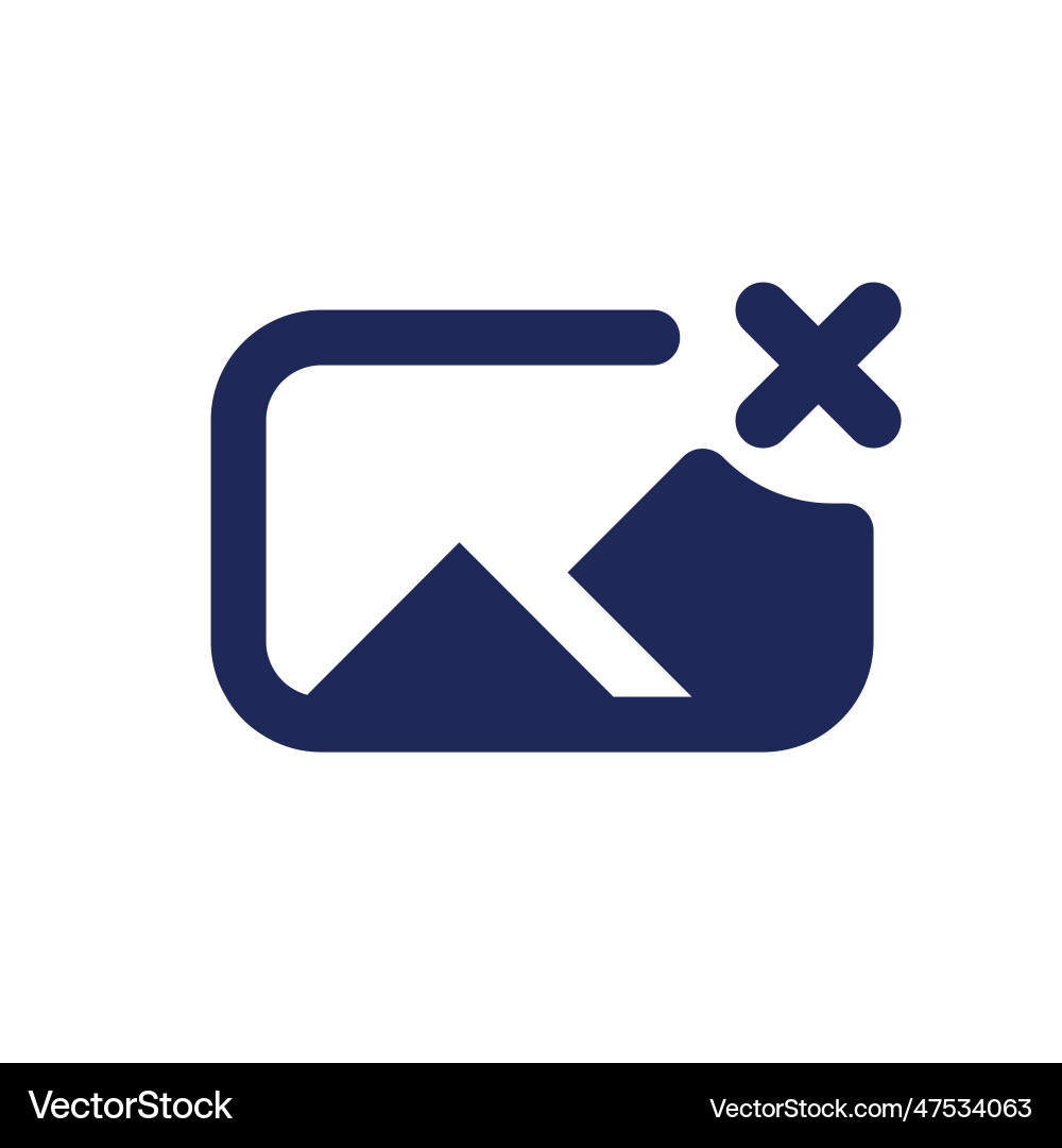 Remove photo file black pixel perfect solid ui Remove photo file black pixel perfect solid ui vector image