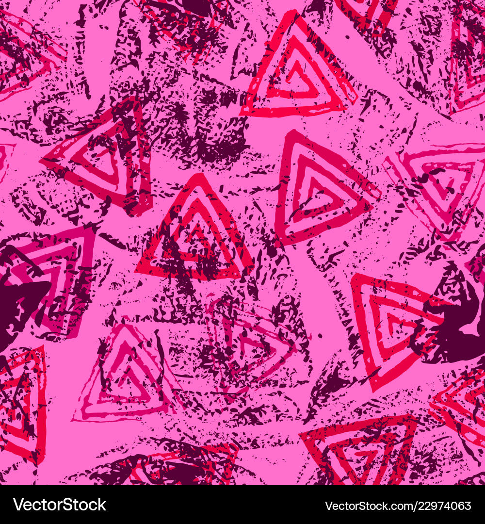 Seamless pattern with textured triangles Seamless pattern with textured triangles vector image