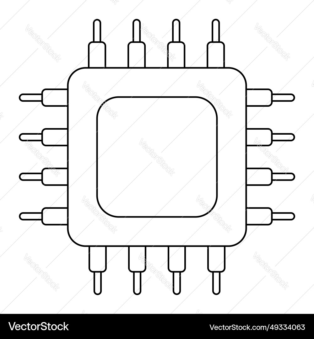 Simple of digital electronic computer cpu chip Simple of digital electronic computer cpu chip vector image