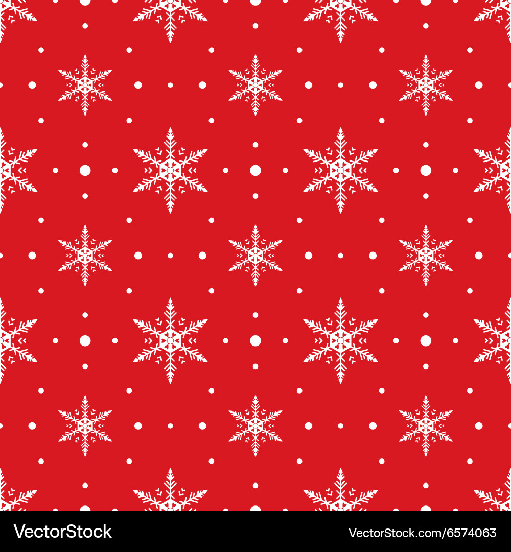 Snowflake Pattern on Red vector image