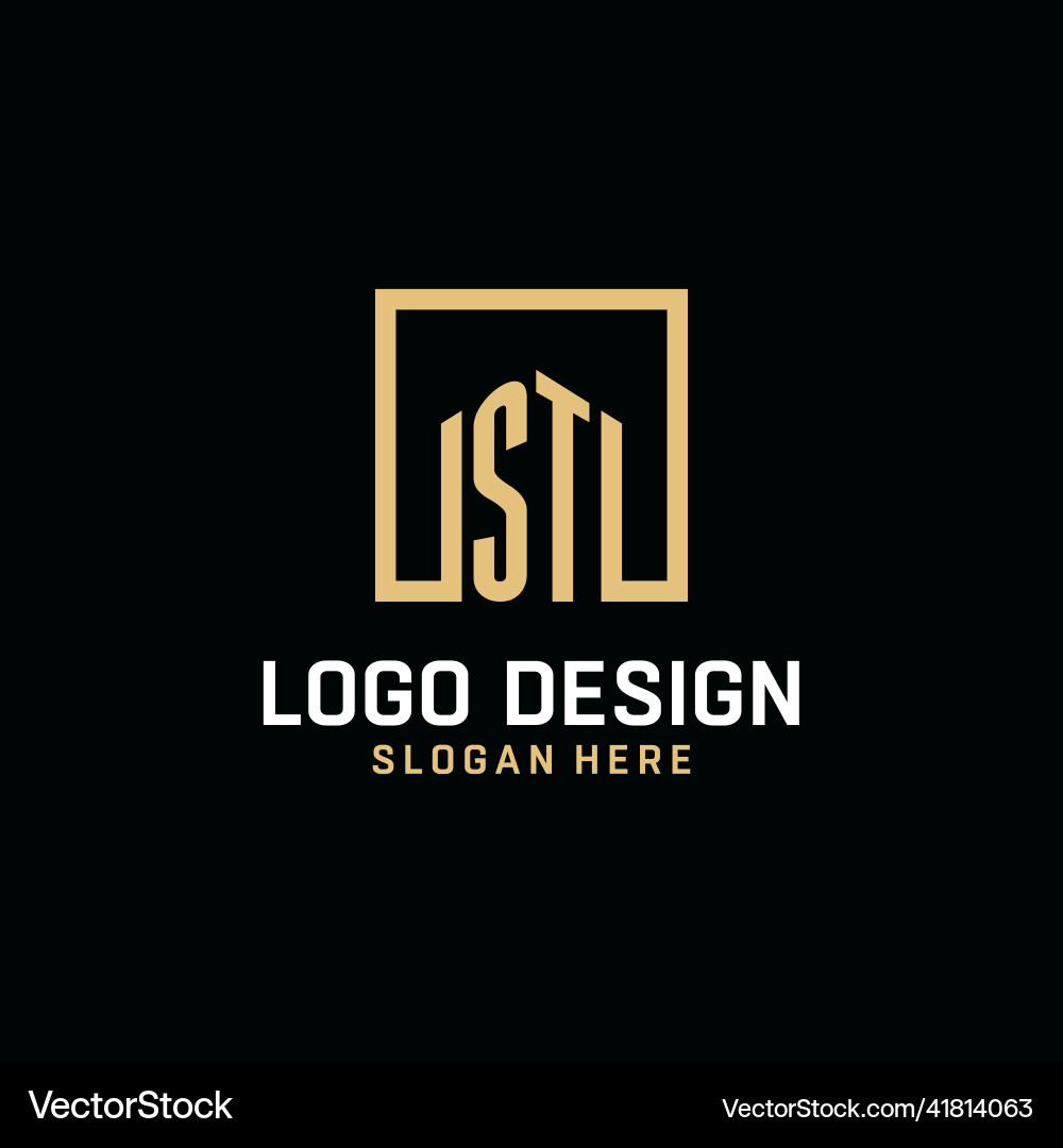 St initial monogram logo design with square shape St initial monogram logo design with square shape Vector Image
