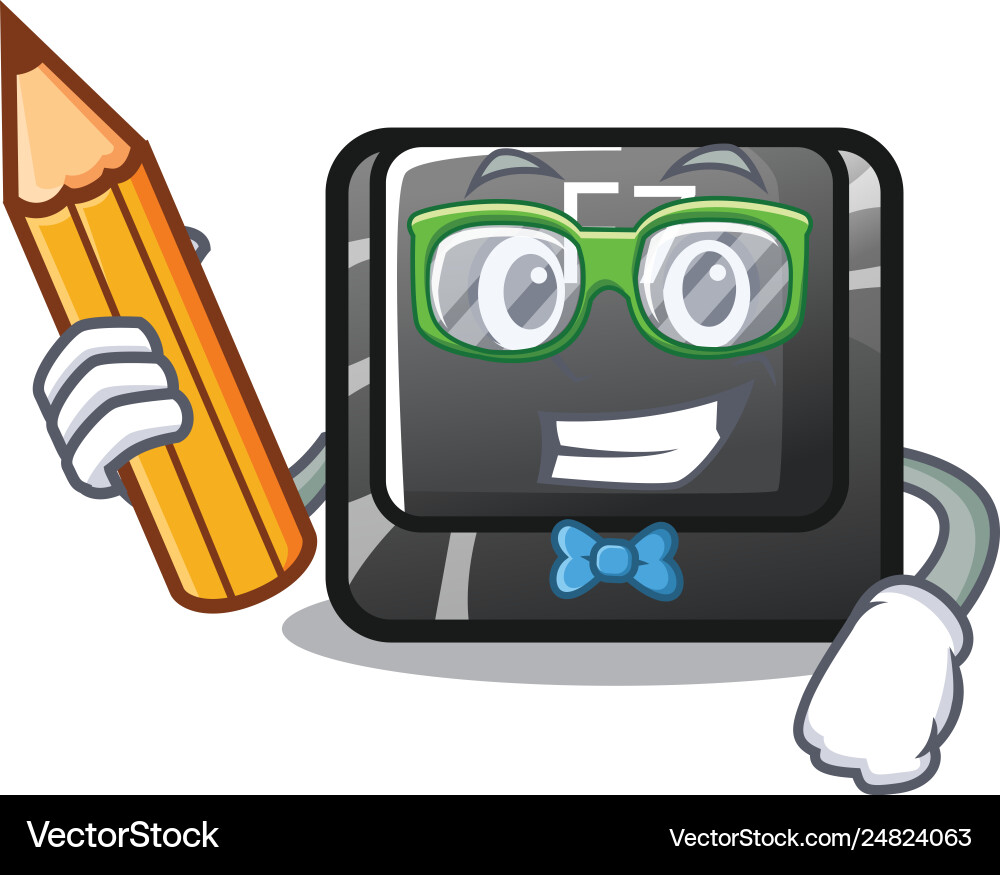 Student button f7 in shape mascot vector image