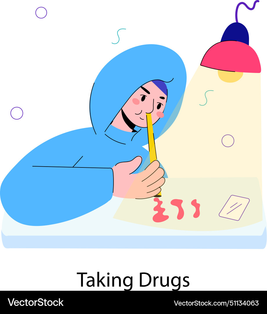 Taking drugs Royalty Free Vector Image - VectorStock