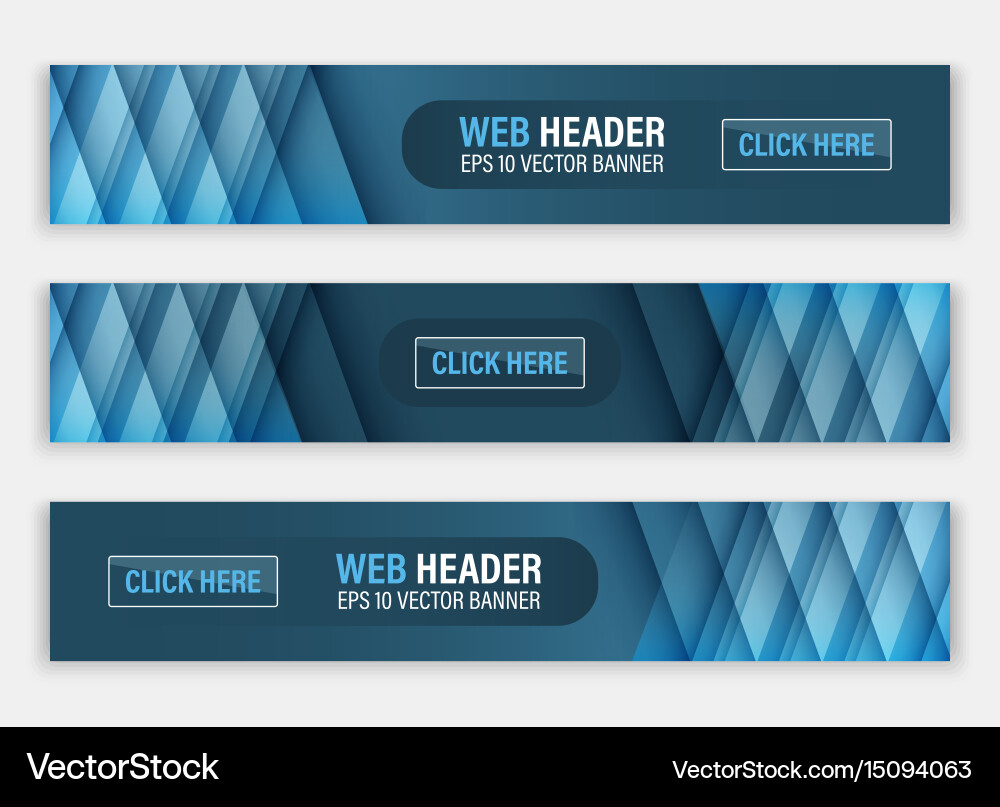 Web header set of horizontal abstract banners Vector Image