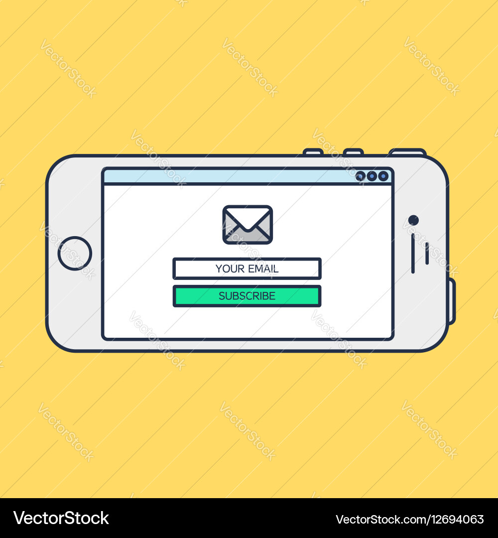 Web template of smartphone email form vector image