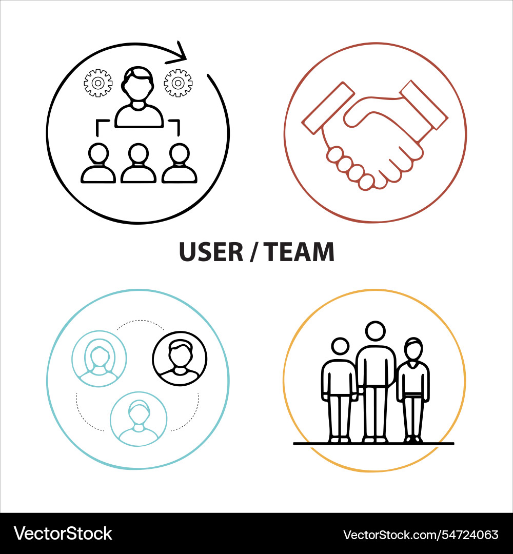 Web user team icons set file Web user team icons set file vector image