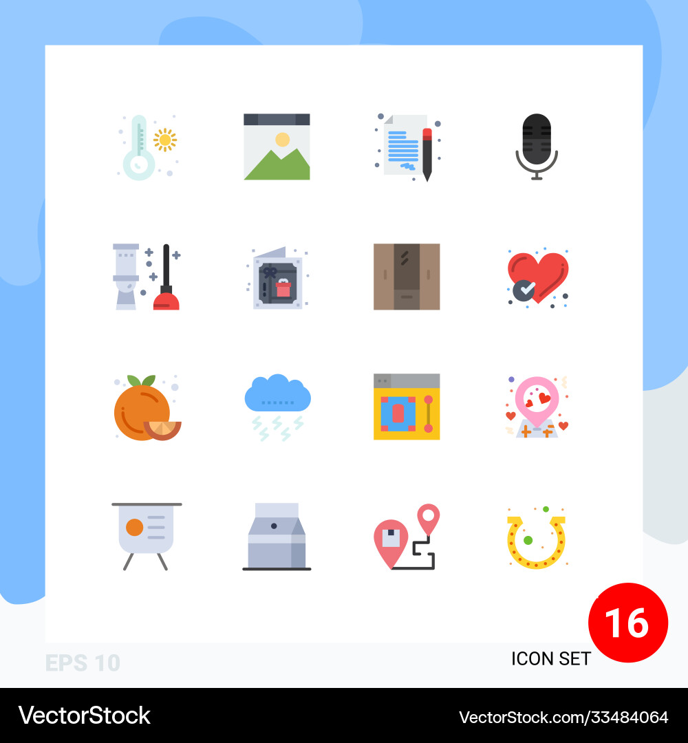 16 universelle flache Farbschilder Symbole Raum 16 universelle flache Farbschilder Symbole Raum vektorbild