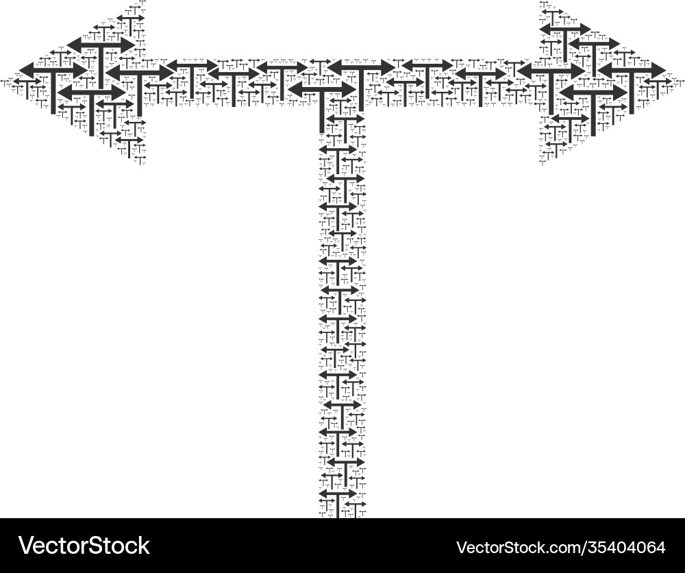 Bifurcation arrows left right recursion mosaic Bifurcation arrows left right recursion mosaic vector image