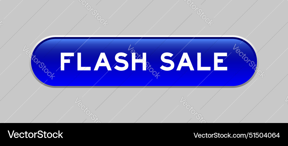Blue color capsule shape button with word flash Blue color capsule shape button with word flash vector image