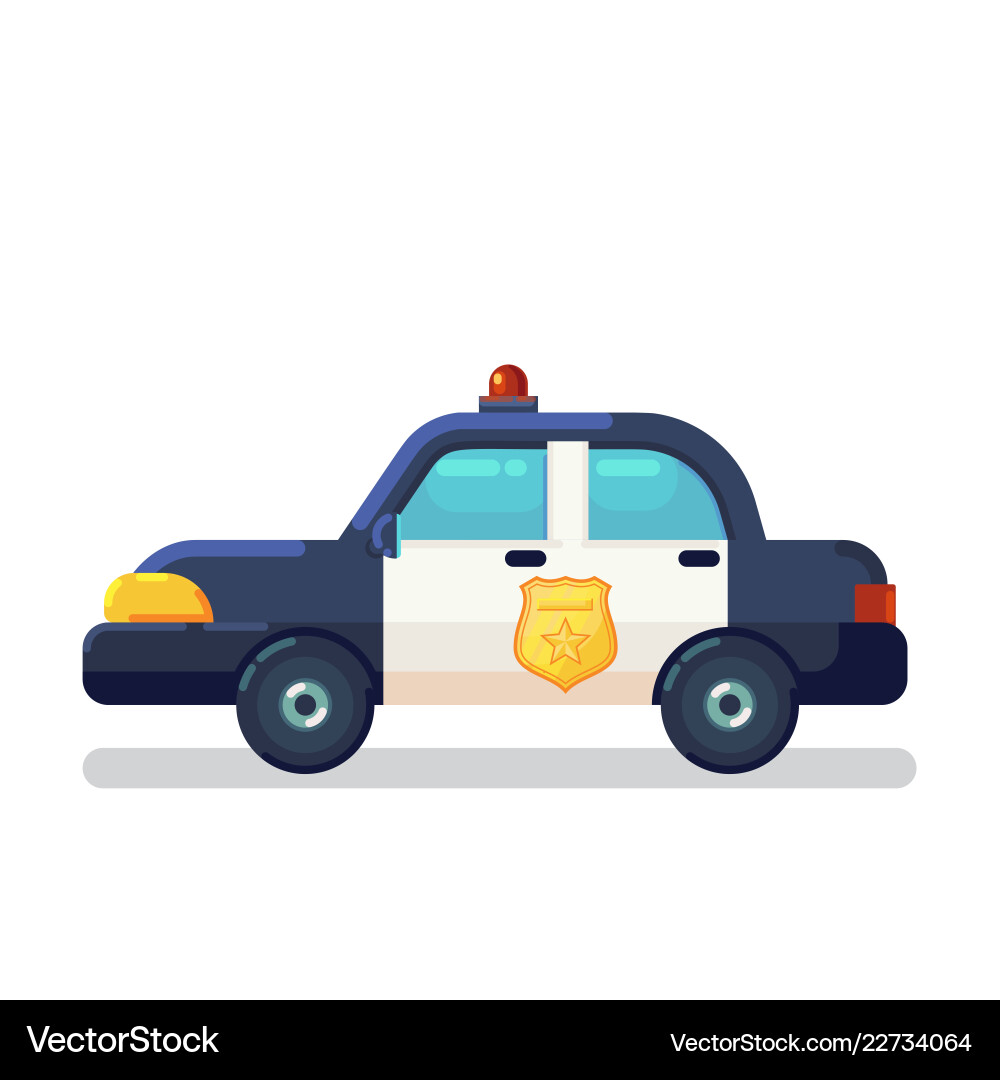 Car icon stock flat police Car icon stock flat police vector image
