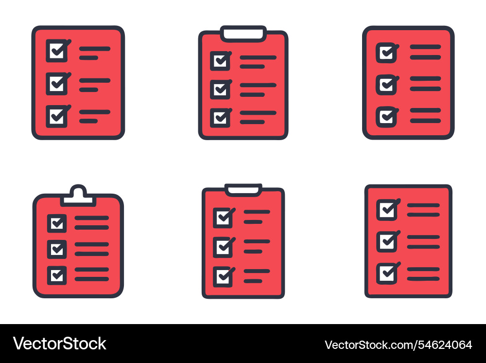 Checklist and clipboard task icon set Vector Image